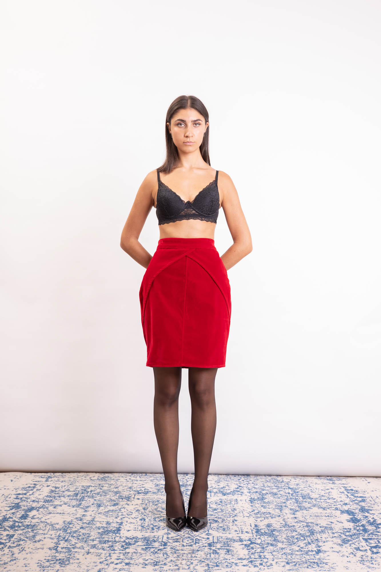 Gonna on sale rossa tubino