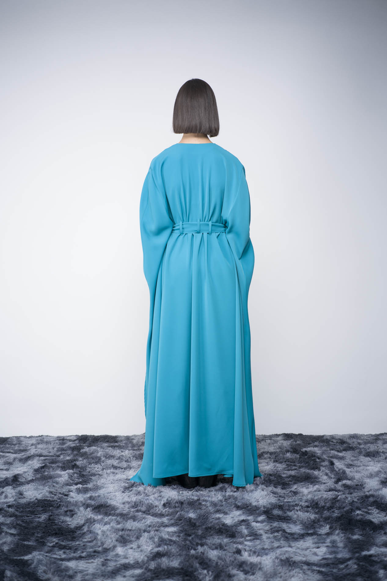 2. Abito Lungo Petrolio Chiaro Retro